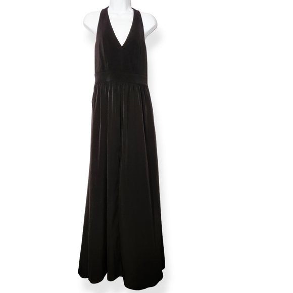 NWT Express Black V-Neck Racer Back Sleeveless Long Maxi Dress Gown Size 6 - Picture 6 of 6